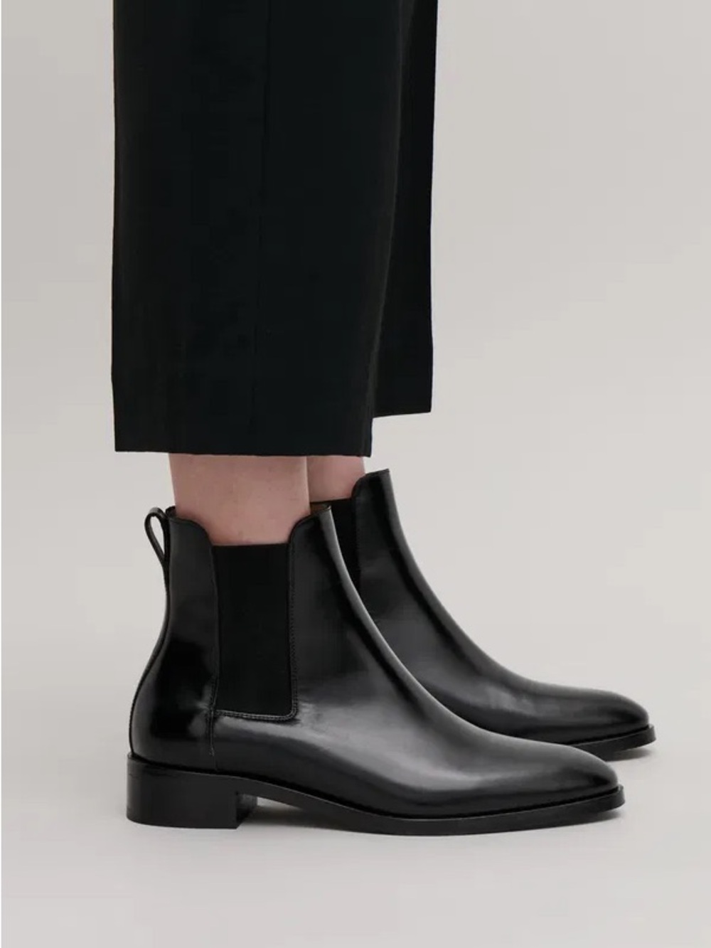 COS Black Leather Chelsea Boots